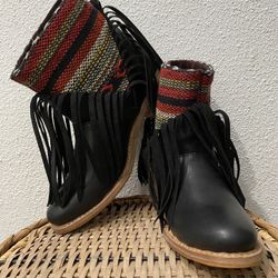 Leather Fringe Boots 