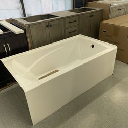 Alcove bathtub 60” fiberglass acrylic