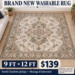 Brand-New 9×12 Washable Area Rug $139