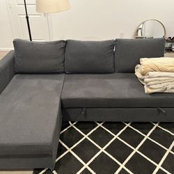 Sleeper sectional,3 seat w/storage, and bed