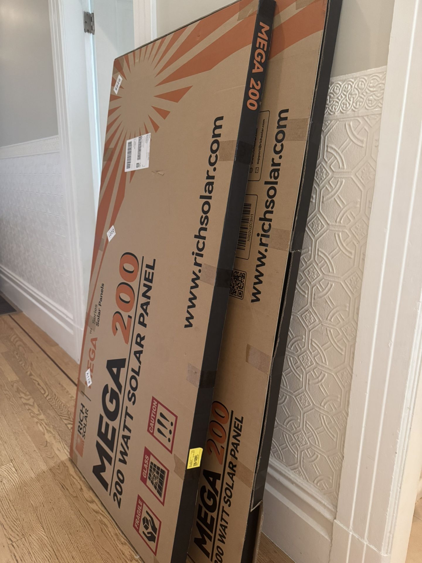 Soak Up Sunlight! Two New In Box 200 Watt Solar Panels