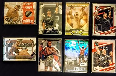 UFC top fighters of all time, patch/silver/chrome 8 card lot.