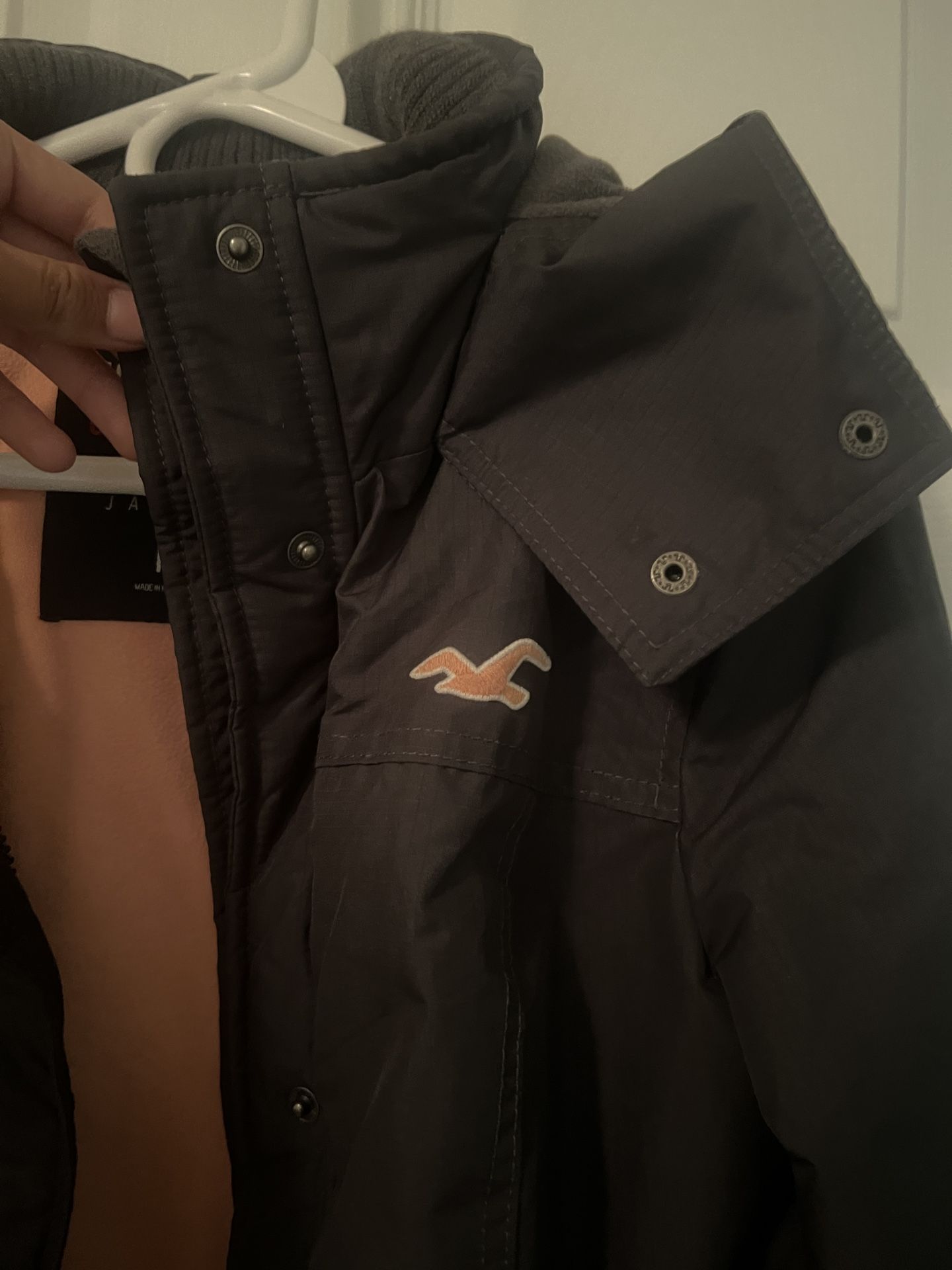 Hollister Rain Jacket Size M Women’s Pink And Grey