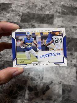 2024 Panini National Treasures Blake Corum On-Card Rookie Autograph!