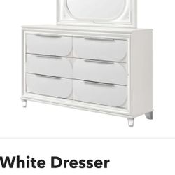 White Dresser 450$ and 1 White night stand 100$