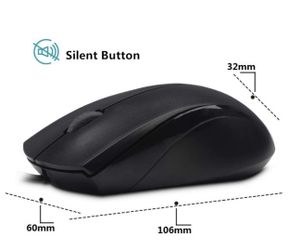 Wired USB Optical Silent Mouse, Computer Mouse with 1000 DPI, Compatible with PC, Mac,Desktop and Laptop (Black)