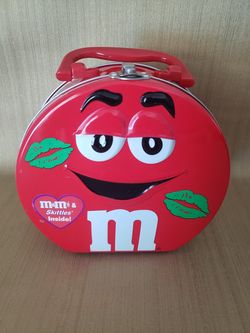M&M Red Tin Pencil/Crayon Box