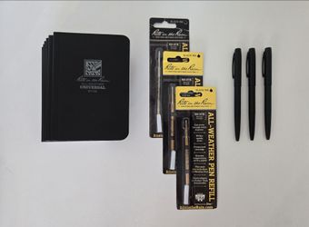 Rite in the Rain Field Kit – 6× 754 Notebooks, 3× 93K Pens, 3× 37R Black Refills