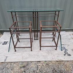 Metal Console Table Set