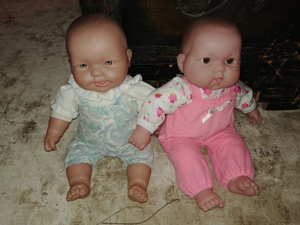 Set of 2 Berenguer plush body baby dolls