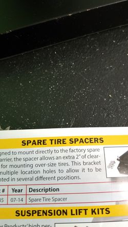 Spare tire spacer