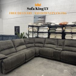 Free Delivery* Like New Gray Sectional Sofa with Recliners!