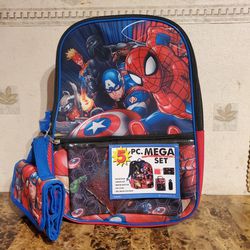 NWT Bioworld Avengers Kid's Backpack 5 Piece Mega Set