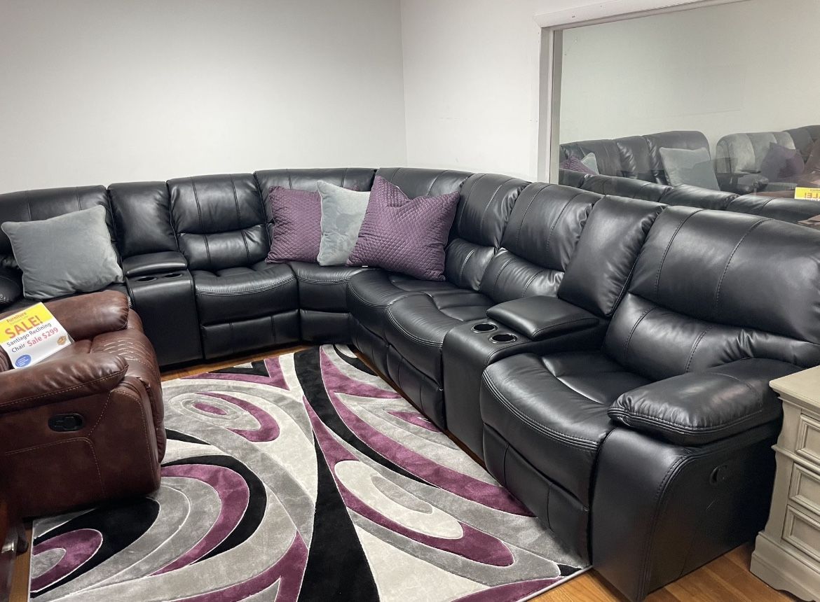 NEW COMFY MADRID RECLINING SECTIONAL SOFA SET ON SALE NOW ONLY $1499! SAME DAY DELIVERY 🚚. NO CREDIT NEEDED FINANCE AVAILABLE 🤩💰