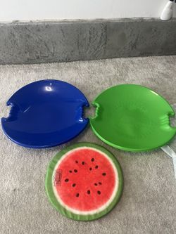 3 Saucer Sleds - For Snow, Water, AND Gardening!