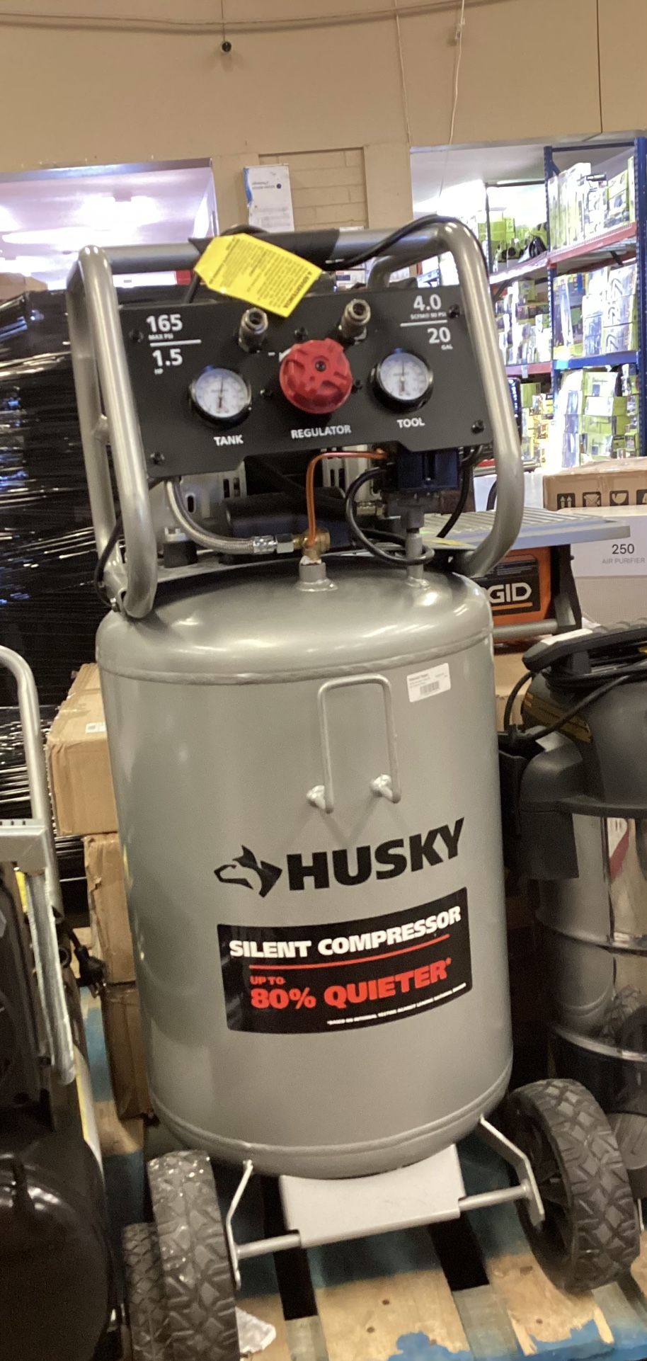 (Used Like New) Husky 20 Gal. Vertical Electric-Powered Silent Air Compressor