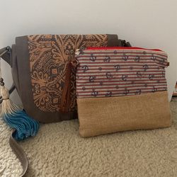 Vintage Makeup Bag + Tassel Crossover