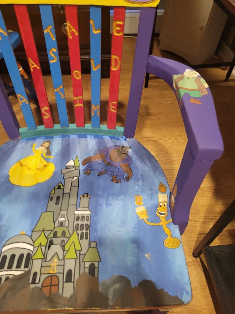 Beauty And The Beast Hand Painted Chair