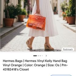 Hermes Vinyl Kelly Hand Bag !! Good Condition