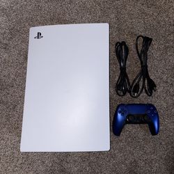 PS5 with Blue Controller 