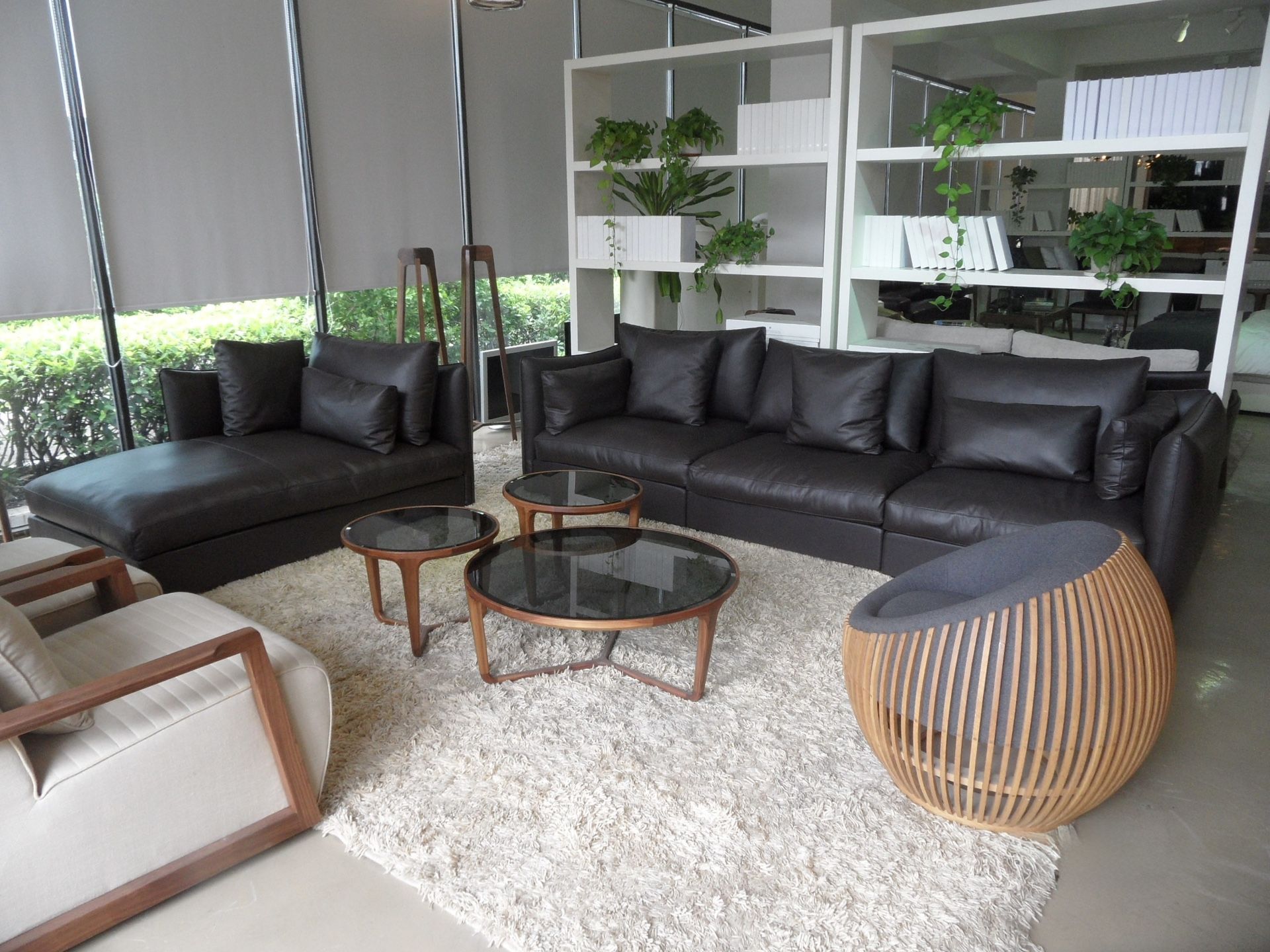Brown Full Leather Couch and Chaise - New without Box, Luxurious and Comfortable