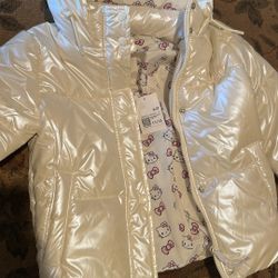 Hello Kitty Girls Size 11/12 Puffer Jacket New