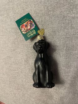 NEW Old World Christmas Black Lab Holiday Christmas Ornament
