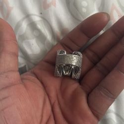 M Ring Size 7 Silver Miossanite 