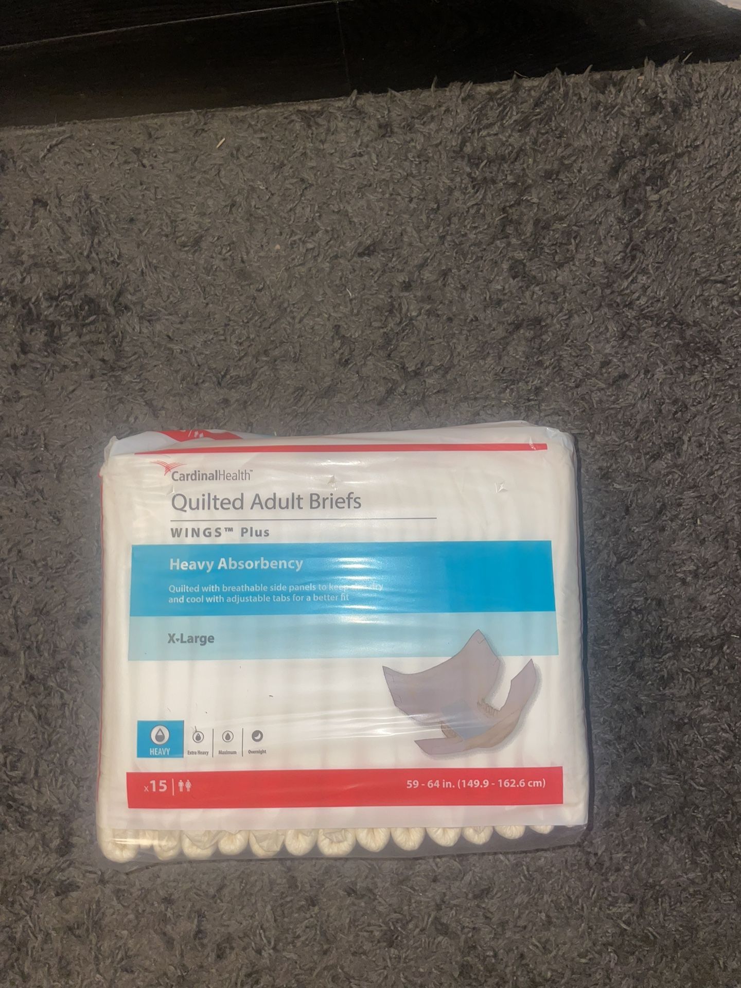 Cardinal  Wings Adult Heavy-Absorbent Incontinence Brief, Blue - X Large - Pack of 18