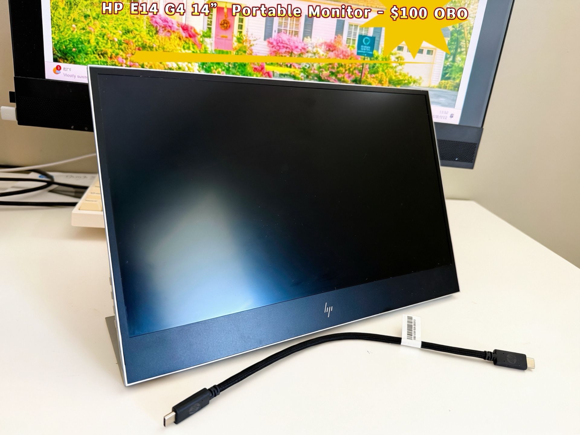 HP E14 G4 14” Portable Monitor Includes Cable