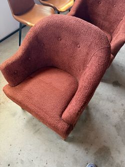 Rust Bouclé Accent Chair