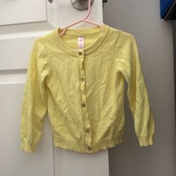 Girls Yellow Cardigan Sweater 2T