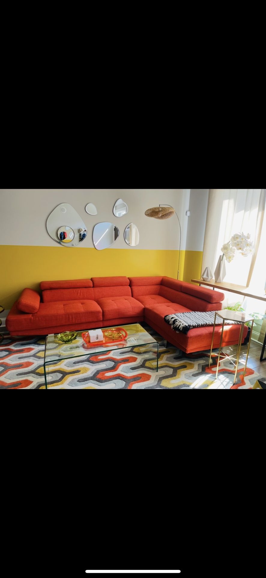 Glory Furniture Sectional Sofa Orange