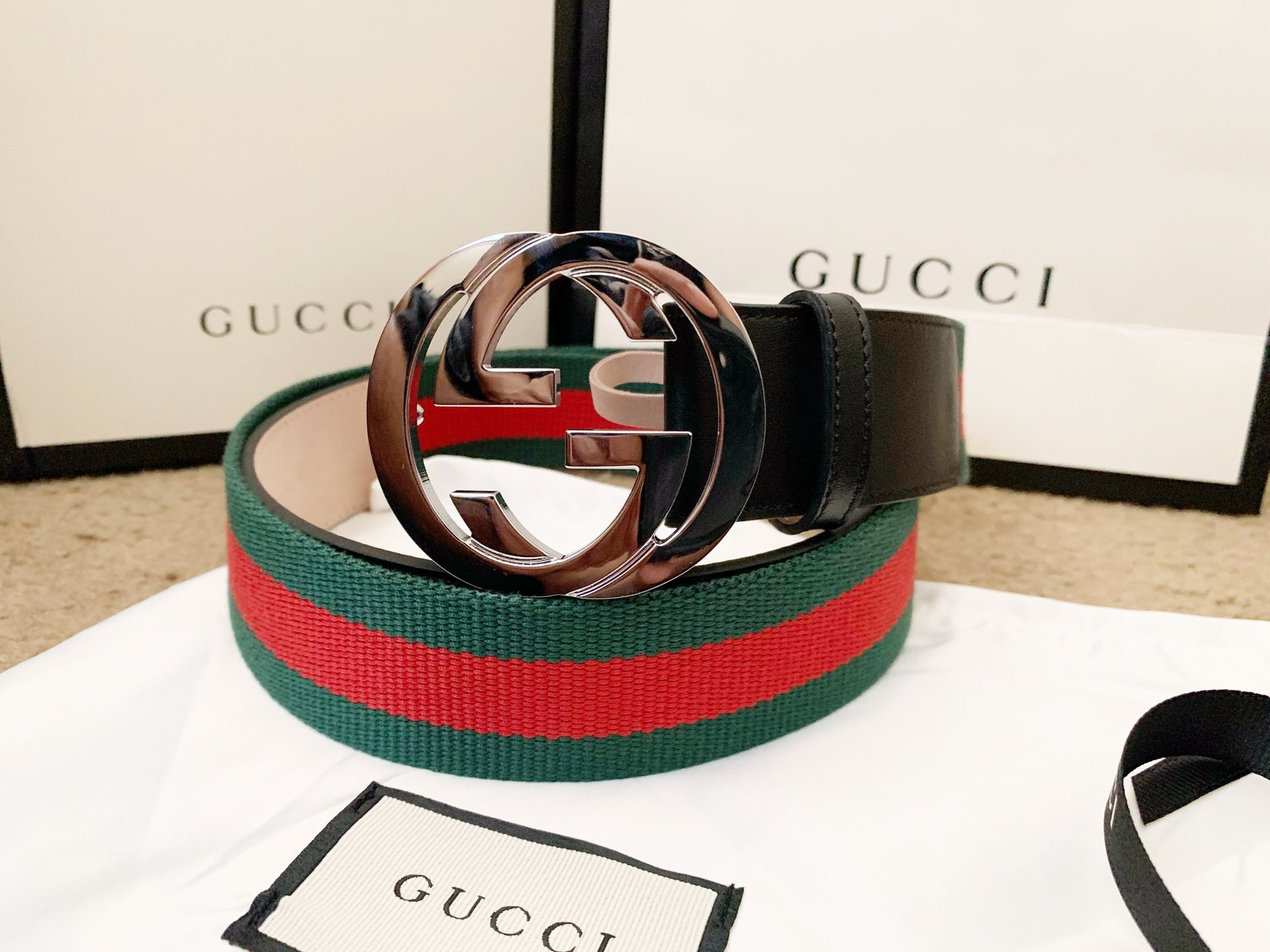 Gg black signature belt