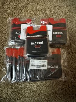 LOT LOTS 18 Silicone Adhesive Phone Wallet Holders Red & Black Bacardi NEW Universal Phone Compatibility 