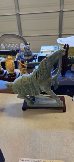 Jade greenstone Royal emperor's horse and carved