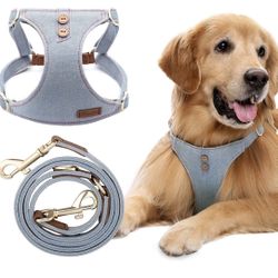 Dog Harness, No Pull Dogs Harness and Multi-Function Leash Set for Medium Dogs Easy Walk Everyday Adjustable Soft Dog Vest Harness Fashionable Dog Acc
