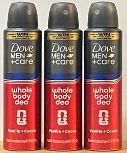 Dove Men+Care Whole Body Deo Vanilla + Cocoa 3-Pack