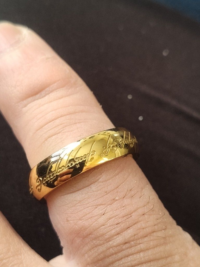 Awesome Lord Of The Rings Gold Plated Ring