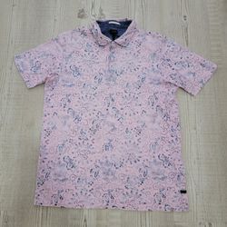 Good Man Brand Pink and Blue Patterned Polo Shirt