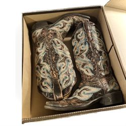  Stetson 9.5 Western Boots Womens Distressed Brown 12-021-6105-0936 BR
