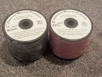 6 AWG Tinned Copper Marine Wire – 100 Feet (Red & Black) – New