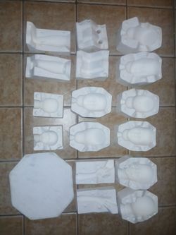 White plaster ceramic slip casting molds used for Dolls.