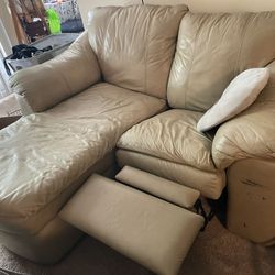 Luxury Leather Couch With Recliner!