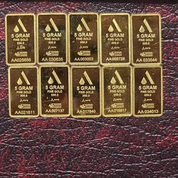 5 gram .9999 Fine Gold Bars!