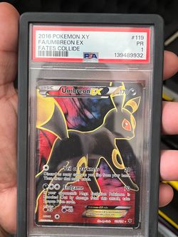 Umbreon EX 119/124 PSA 1 Fates Collide 2016 Full Art Holo Pokemon TCG low pop