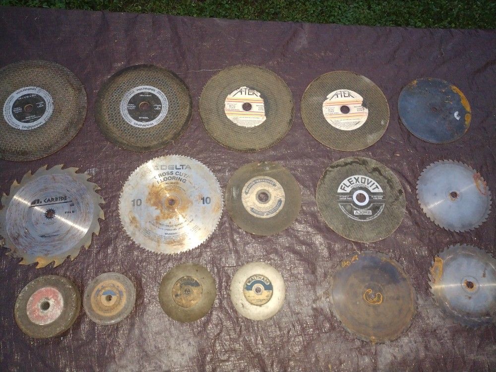 Lot Circular Carbide Saw Blades And Grinding Wheels,Lot of 16.