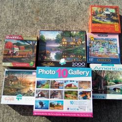 Lot Of 7 Jigsaw Puzzles 15.00