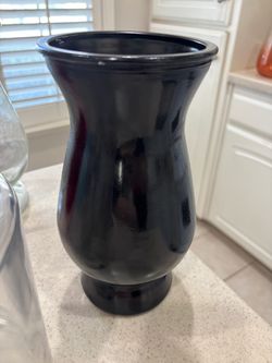 Textured black vase