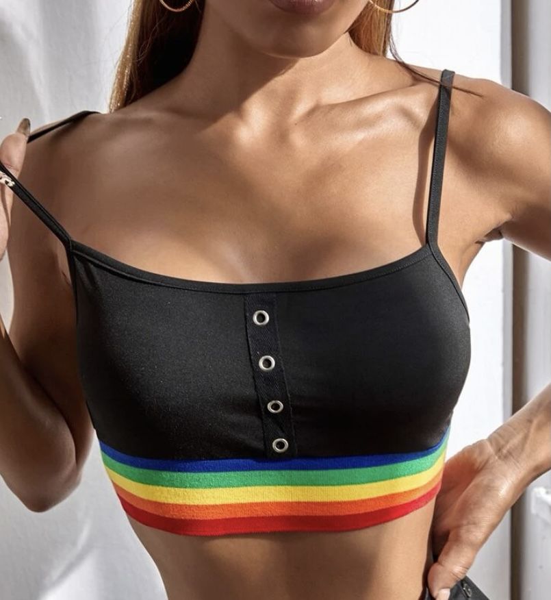 Rainbow Striped Cami Top
